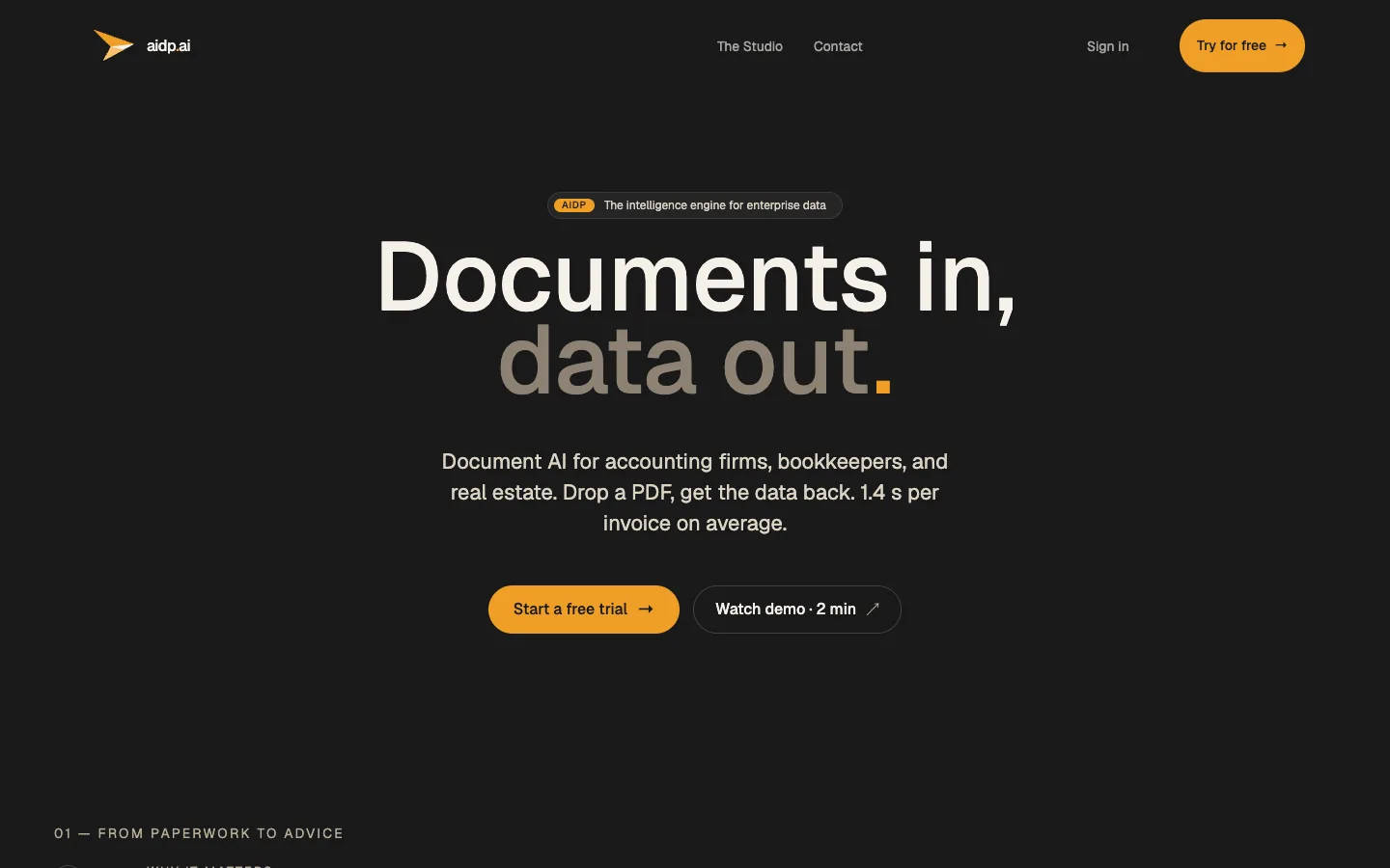 Screenshot of AiDP