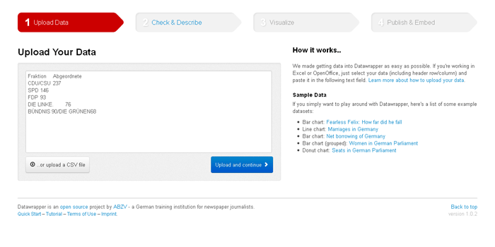 Screenshot of Datawrapper